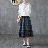 Casual Literary Plaid A-Line Women' Skirt