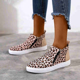 Round Toe Platform Zipper Daily Sneakers