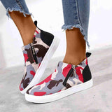 Round Toe Platform Zipper Daily Sneakers