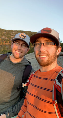 Justin + Nick rocking On A Limb Apparel hats in New Hampshire