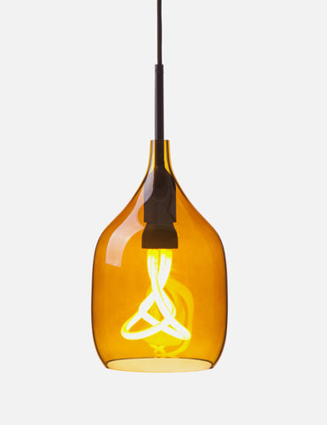 Vessel 1 Lamp Shade - Flat Cut - Bronze Glass with Plumen 001 LED