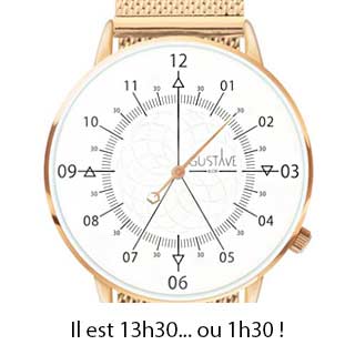 Cadran 12h montre mono aiguille pour femme