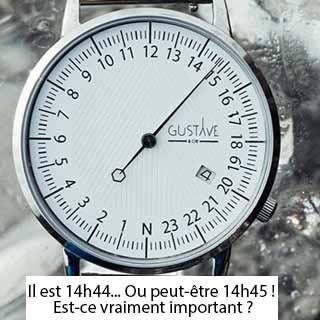 Cadran 24h montre mono aiguille pour homme