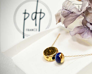 Bracelet en porcelaine bleue et or pour femme pour 20 ans de mariage