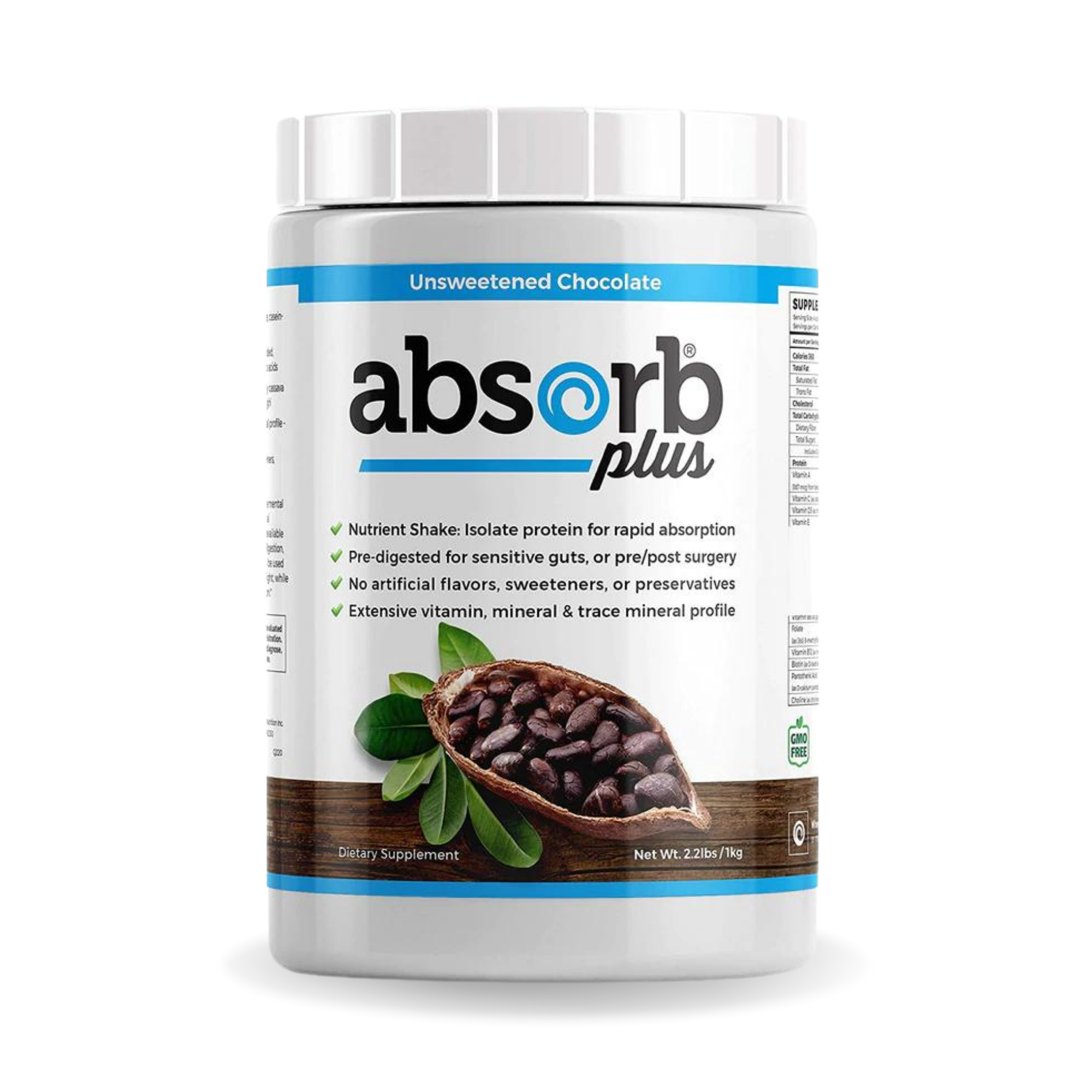 Absorb Plus Unsweetened Chocolate 1kg - CrohnsColitisLifestyle product image