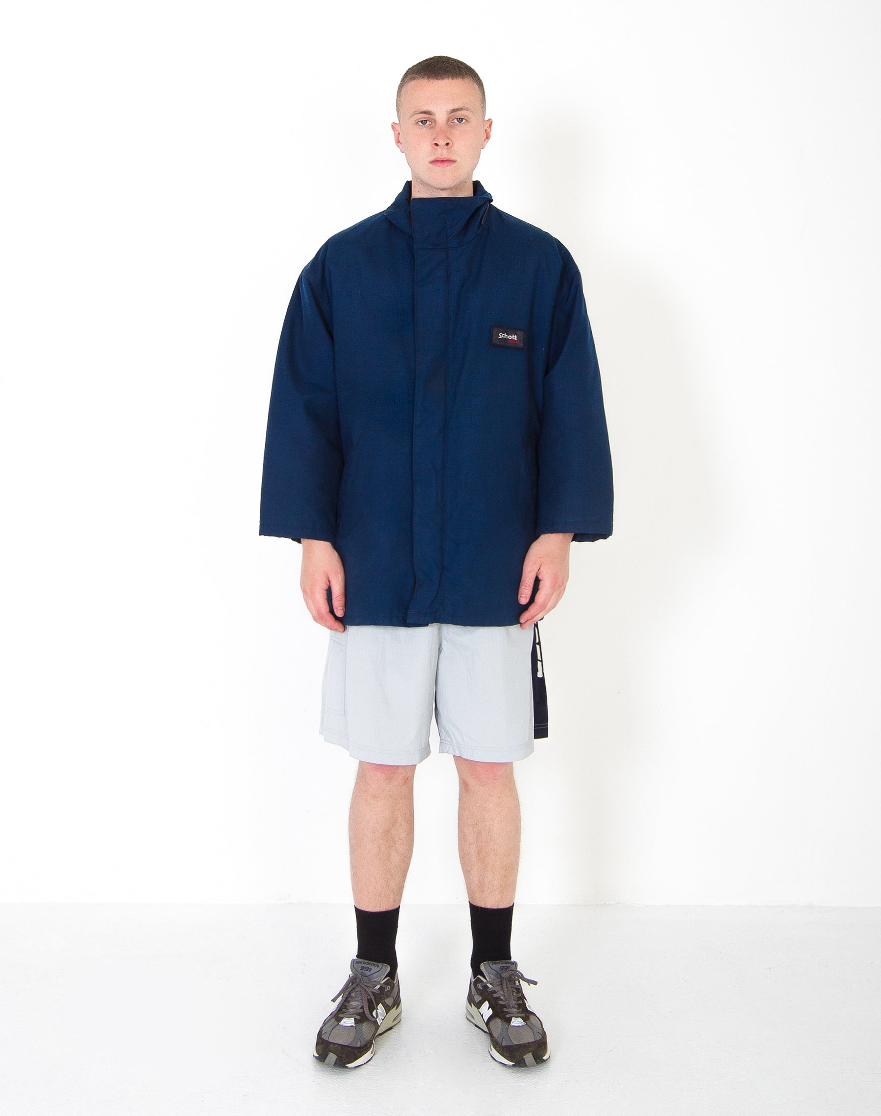 image of SCHOTT N.Y.C PETROL BLUE WINDBREAKER (L)