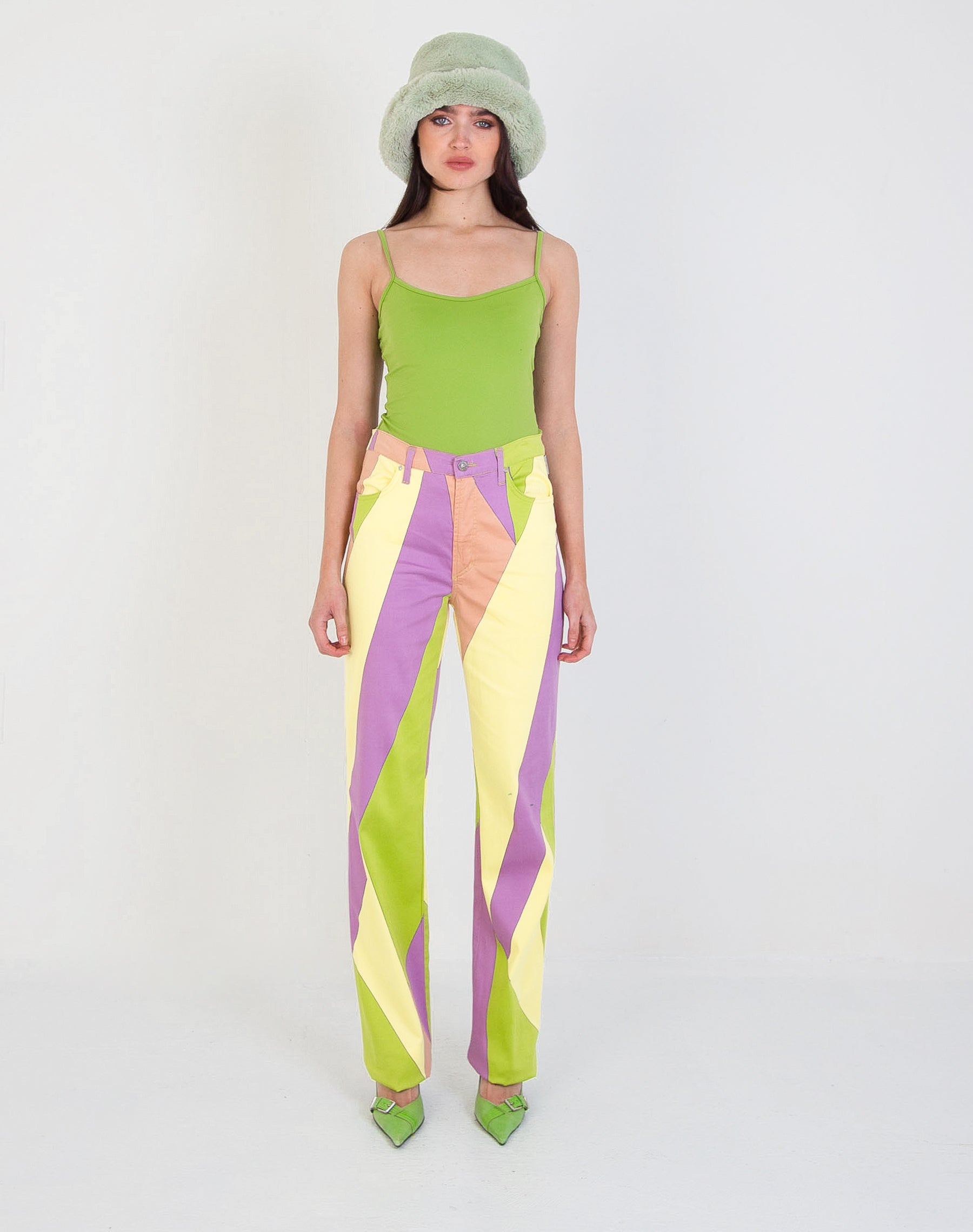 image of VERSACE GEOMETRIC HIGH WAIST TROUSERS (W30 L33)