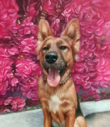 Custom oil dog portrait