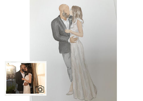 Fashion Illustration-Style Wedding Commission by Paintru