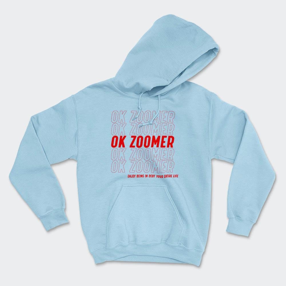 light blue graphic hoodie