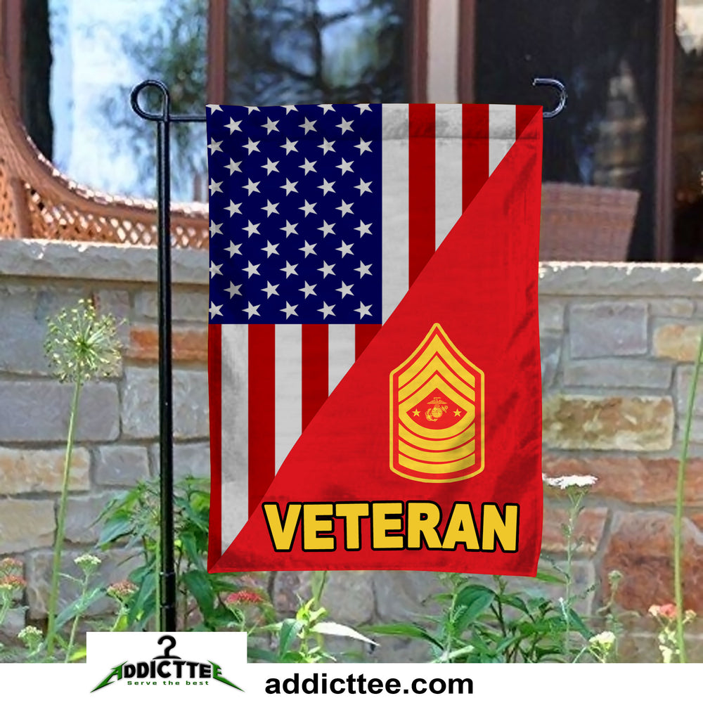 Rank Marine Corps Veteran Garden Flag Addict Tee