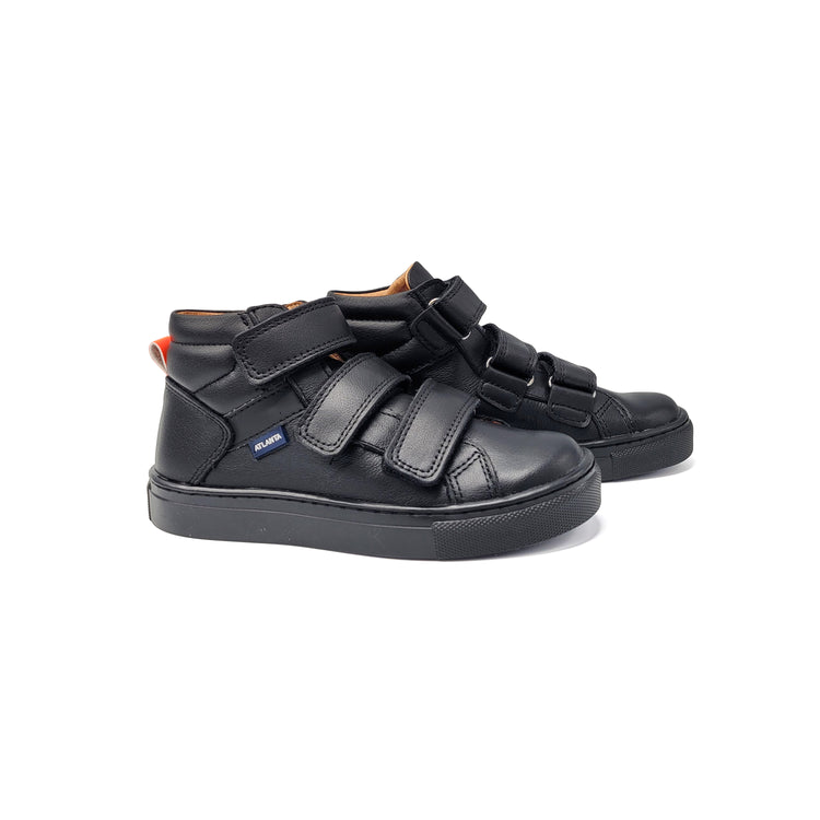 Voorgevoel Sjah Continent Atlanta Mocassin Black Three Strap Velcro High Top Sneaker 021 – Laced Shoe  Inc