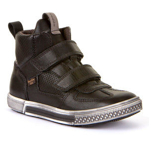 black high top velcro sneakers