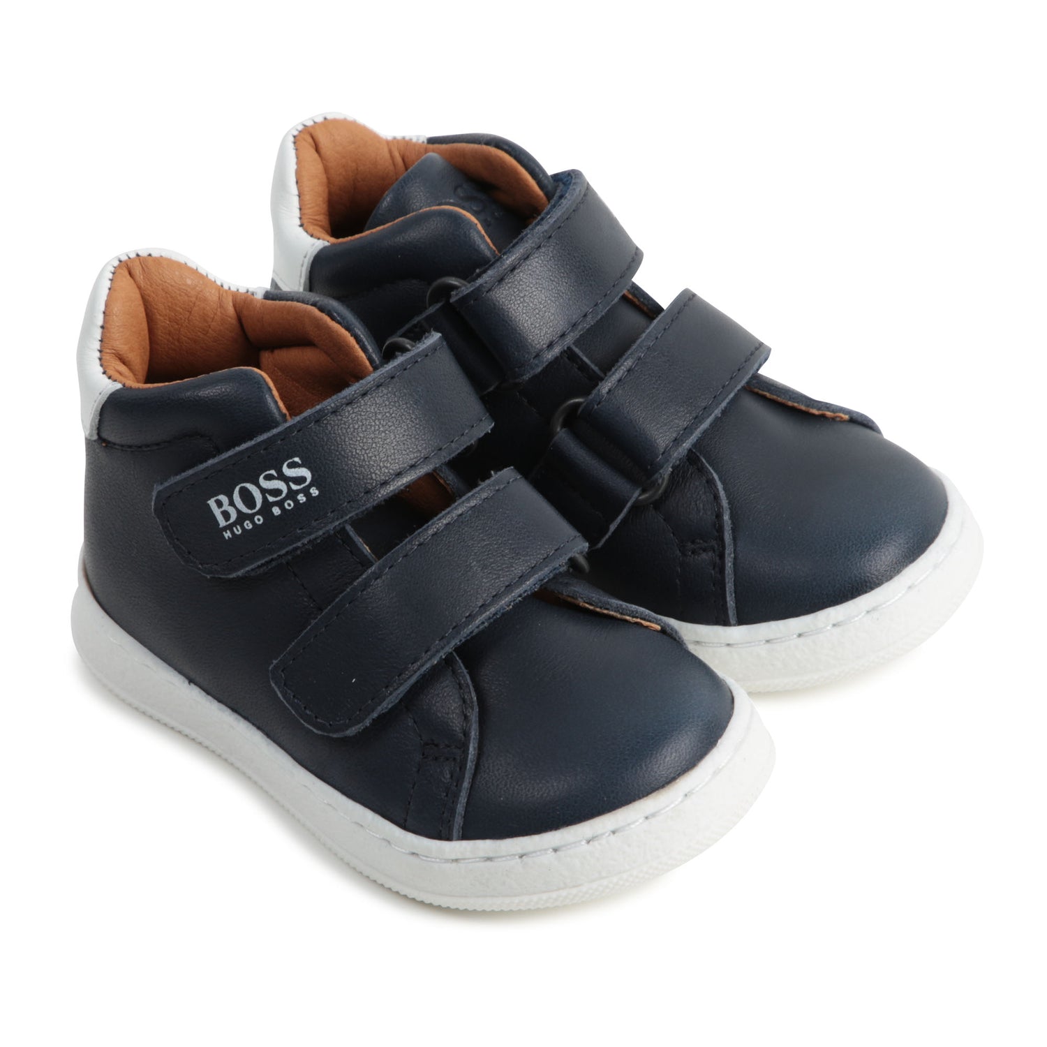 Hugo Boss Navy Blue High Top Velcro Trainers 9136 / 9220 – Shoe Inc