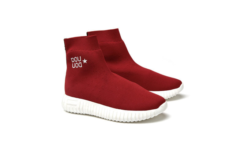 red sock sneakers