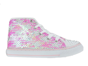 pink sequin high top sneakers