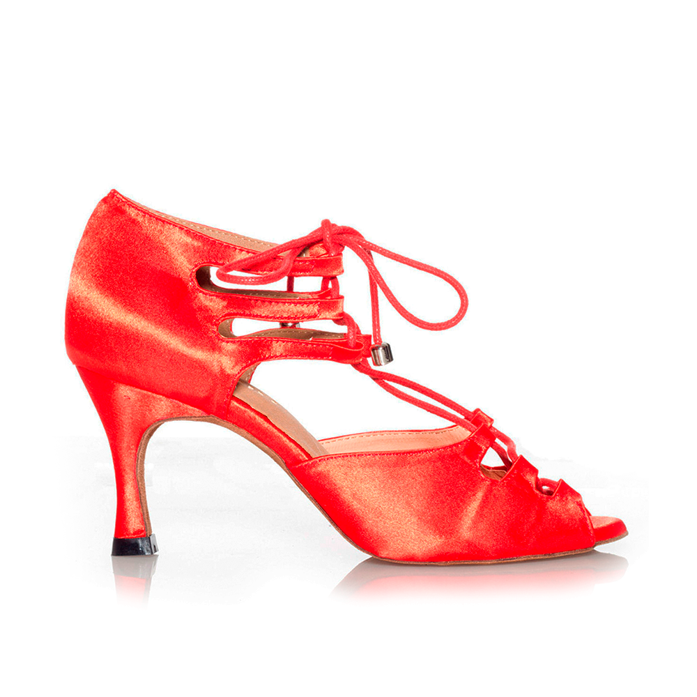 Alemana - Satin Open Toe Lace Up Dance Shoe (Suede Sole) – Adore Dance Shoes