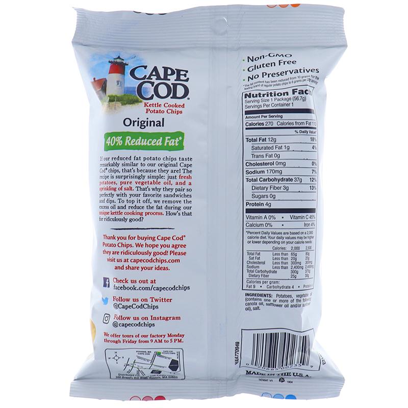 Cape Cod Original Reduced Fat Chips 2oz Theclubprice