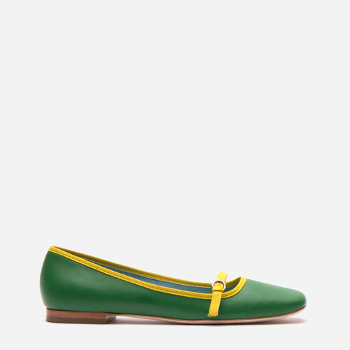 yellow leather flats