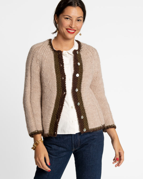 Wool Border Sweater by Frances Valentine