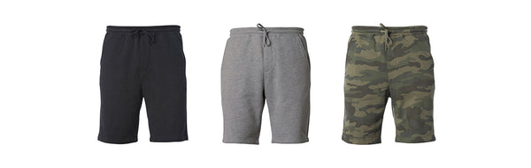 Garment image of the PRM16SRT & PRM11SRT Youth & Toddler Fleece Short in 3 available colors.