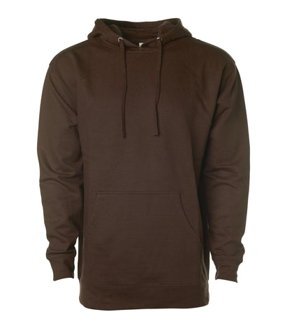 Garment image of the SS4500 Men's Midweight Hooded Pullover in color Brown. 