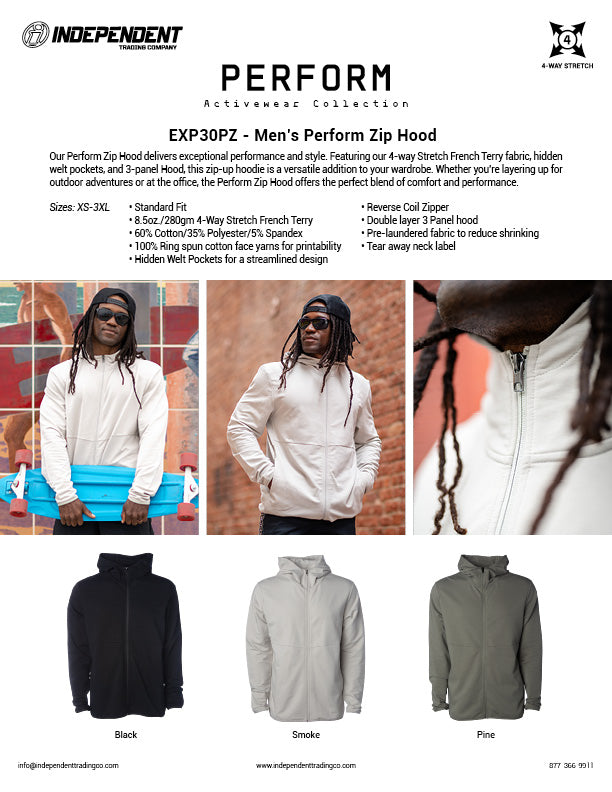 EXP30PZ Perform zip hood info Sales Sheet