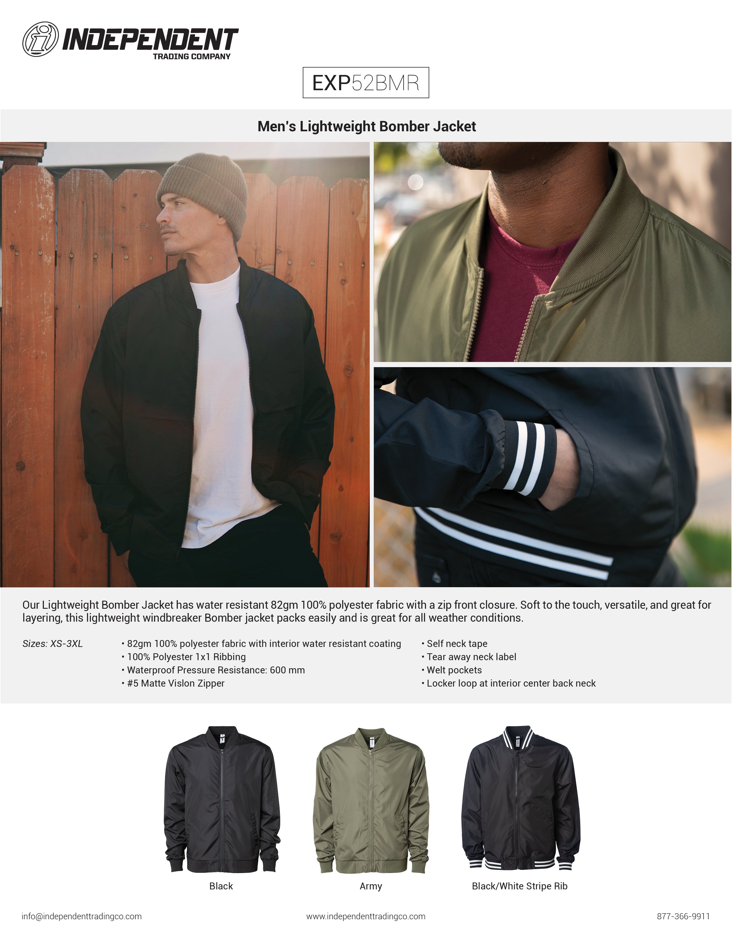 EXP52BMR Lightweight Bomber Jacket