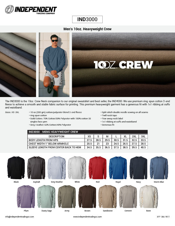 IND3000 Independent Heavyweight Crew Sweatshirt