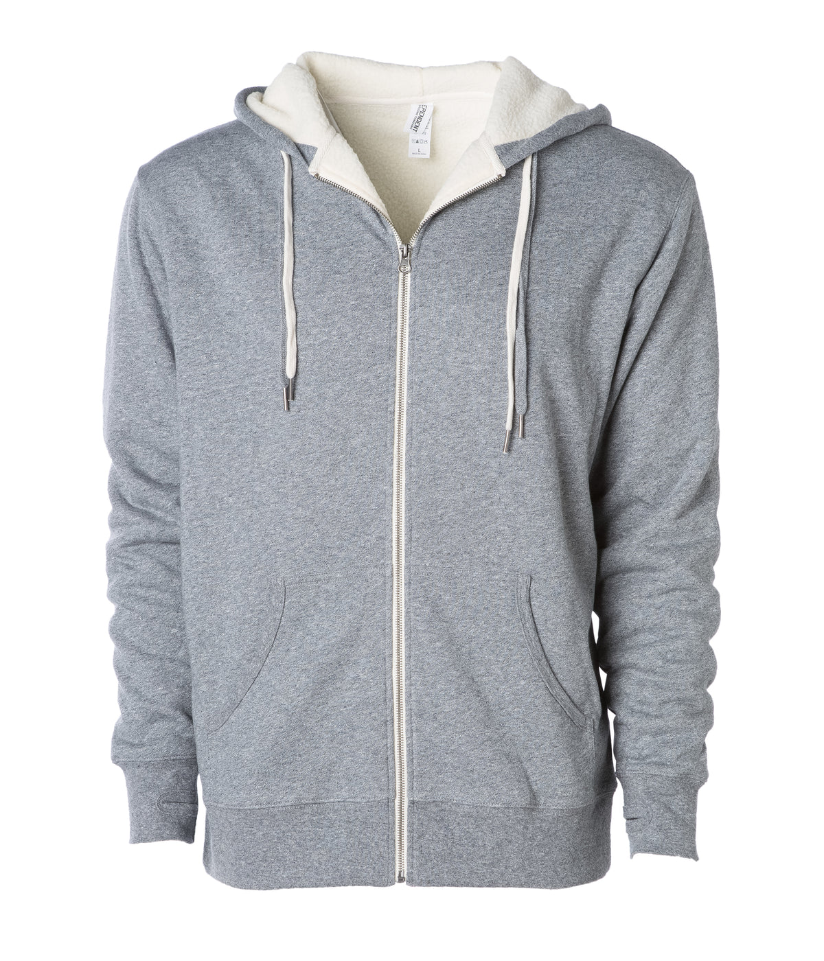 Unisex Heavyweight Sherpa Lined Heather Zip Hood - Independent Trading ...