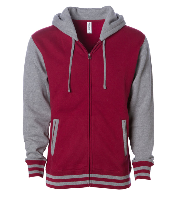 Unisex Varsity Zip Hooded Sweatshirt | Independent Trading Company