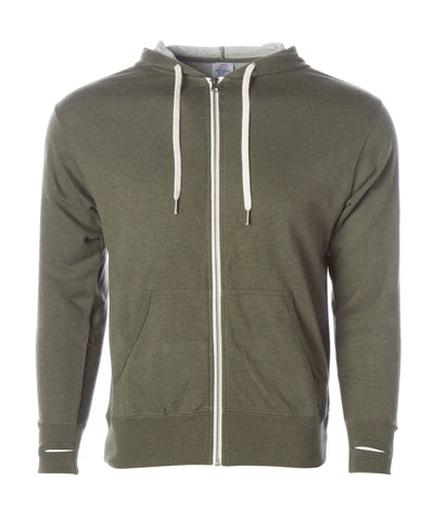 Heather French Terry Zip Hood Sweatshirt | Independent Trading Company