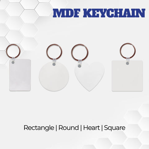 MDF Sublimation Blank Key Chain - Heart