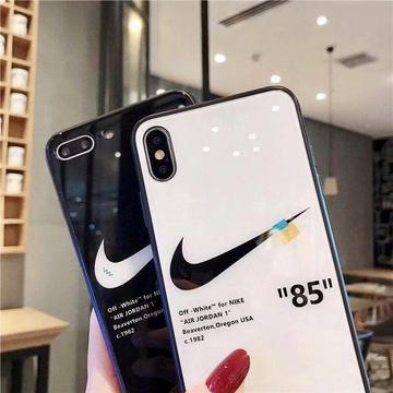 Onwijs Off-White x Nike Style Thin Tempered Glass iPhone Case | Hypecessories UN-67