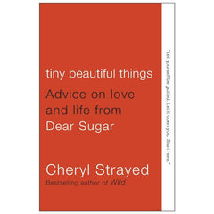 Cover of Tiny Beautiful Things - red background with white text