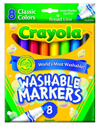 Crayola Classic Washable Marker Set - Classic Colors, Thin Line, Set of 12