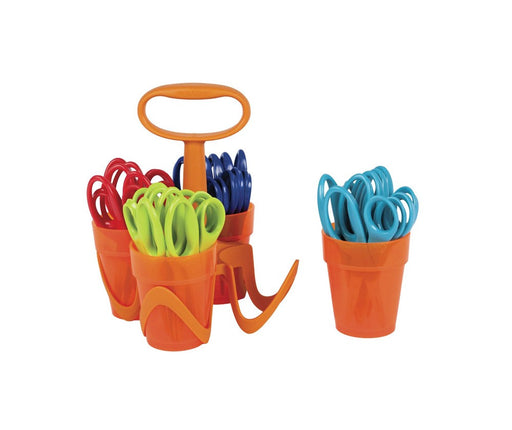 Art & Scissor Caddy with 24 Blunt Tip Kids Scissors