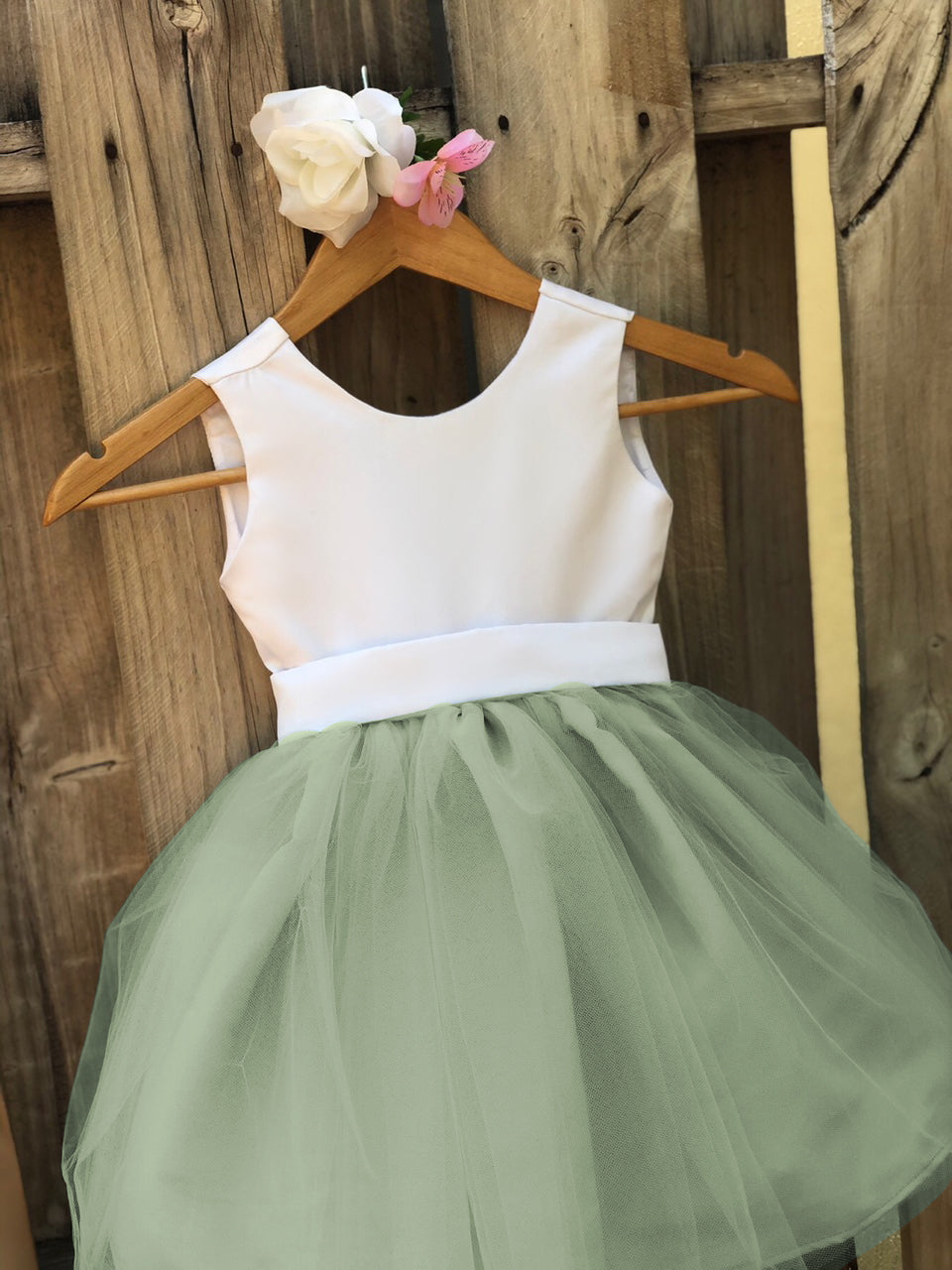 flower girl dresses sage green