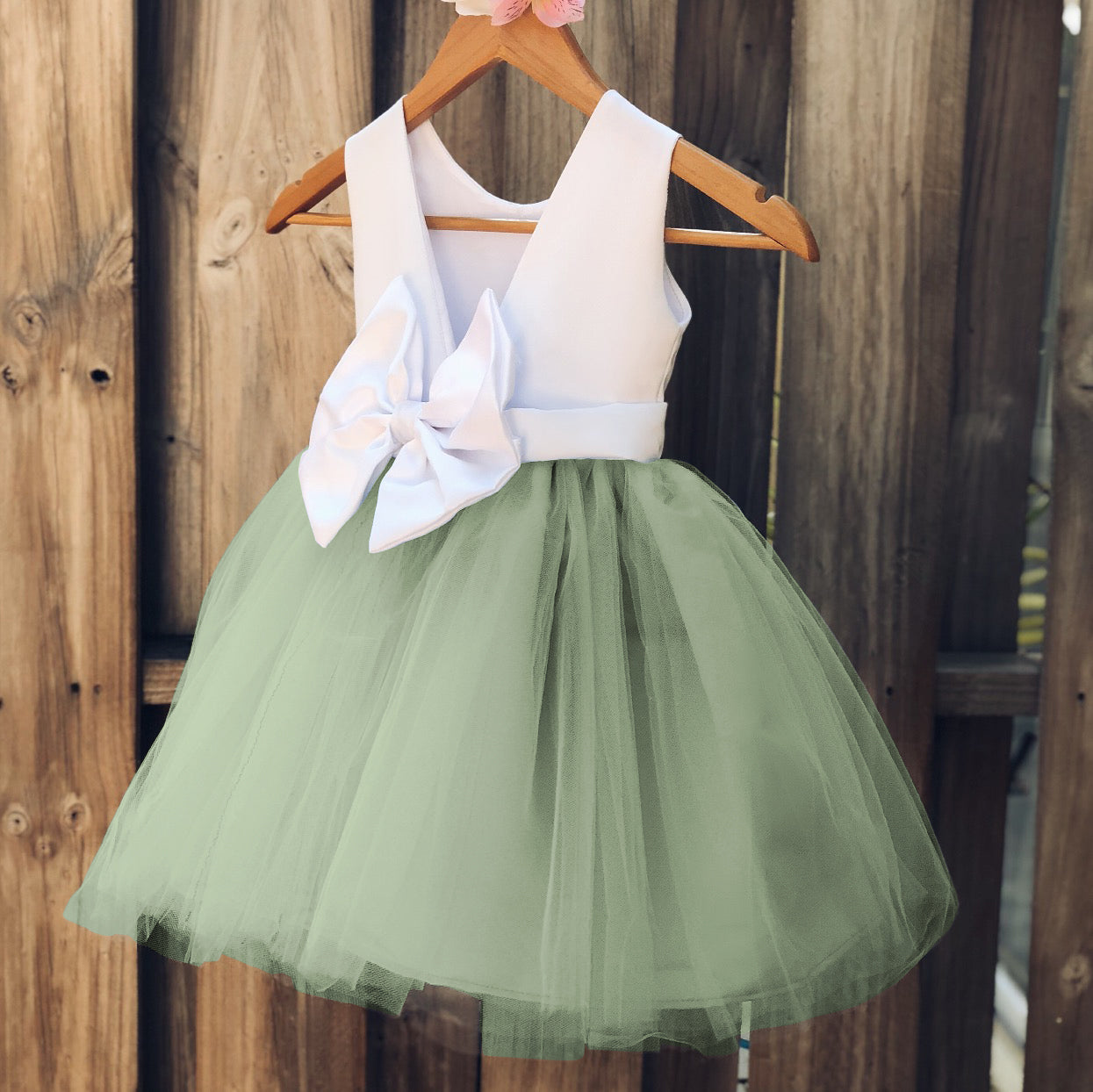 sage green flower girl dresses