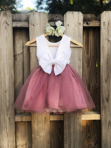 dusty rose toddler dress