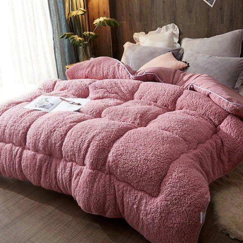 4kg Thicken Lamb Cashmere Blanket Winter Soft Warm Bed Quilt For