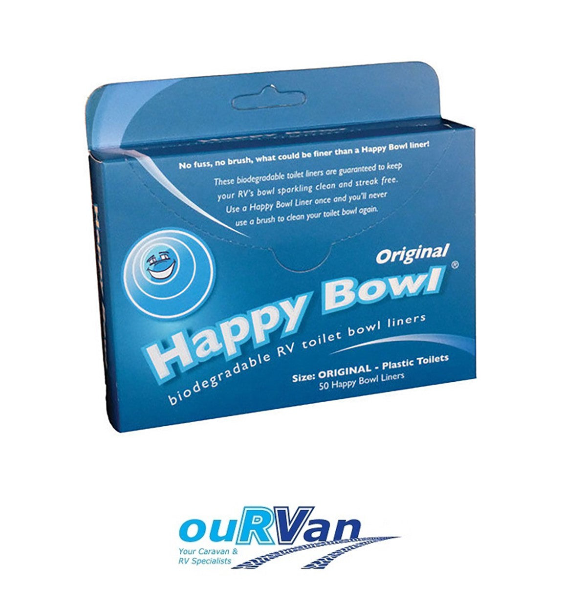 HAPPY BOWL TOILET LINERS 50 PACK CARAVAN RV 85004102 OUR VAN RV