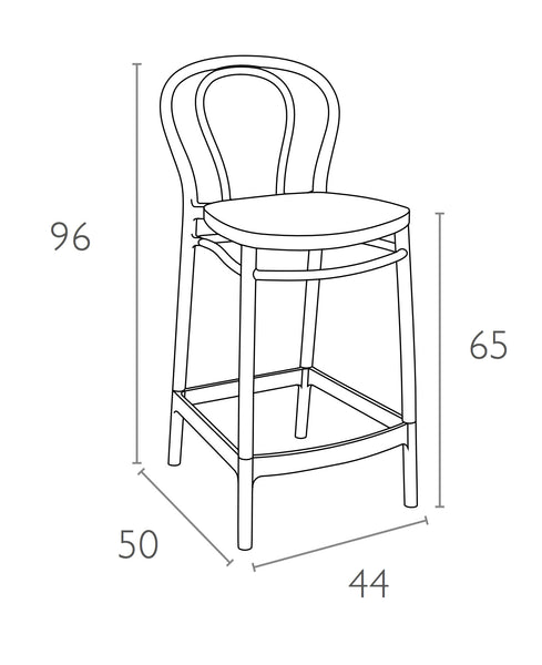 siesta victor bar stool 65cm dimensions 