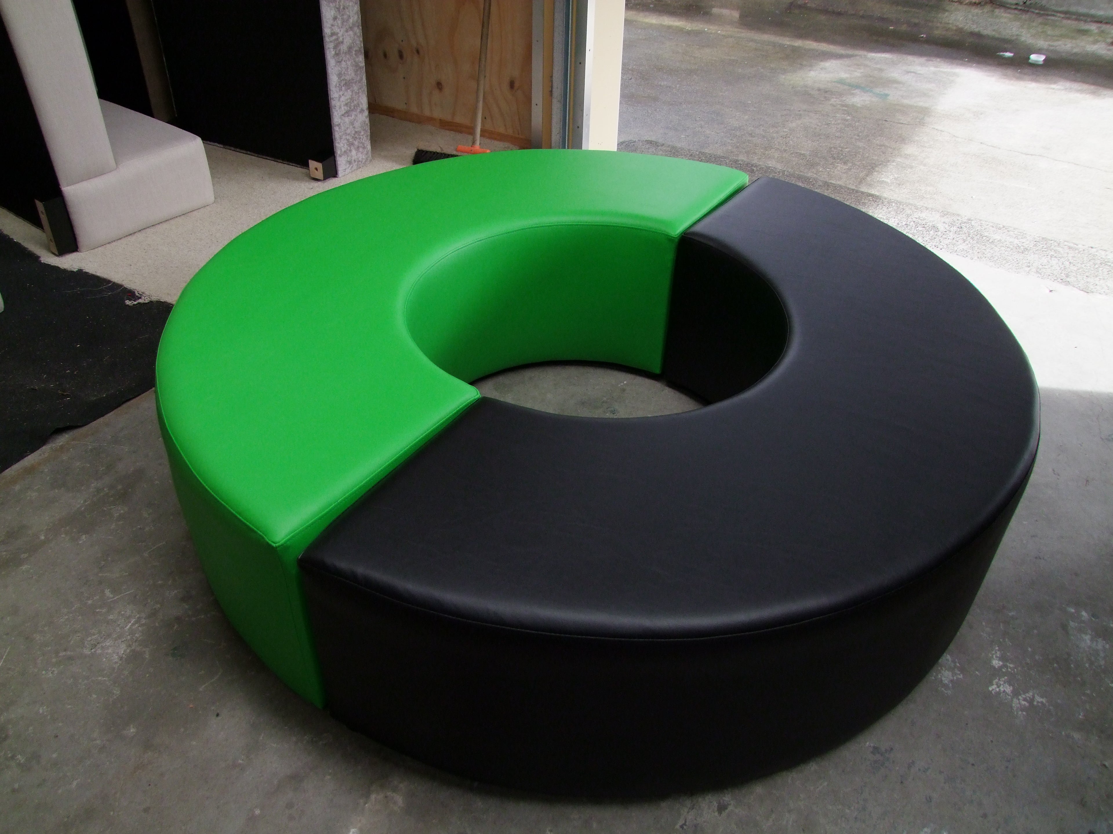 curved ottomans seating