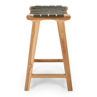 fusion teak bar stool woven olive 2