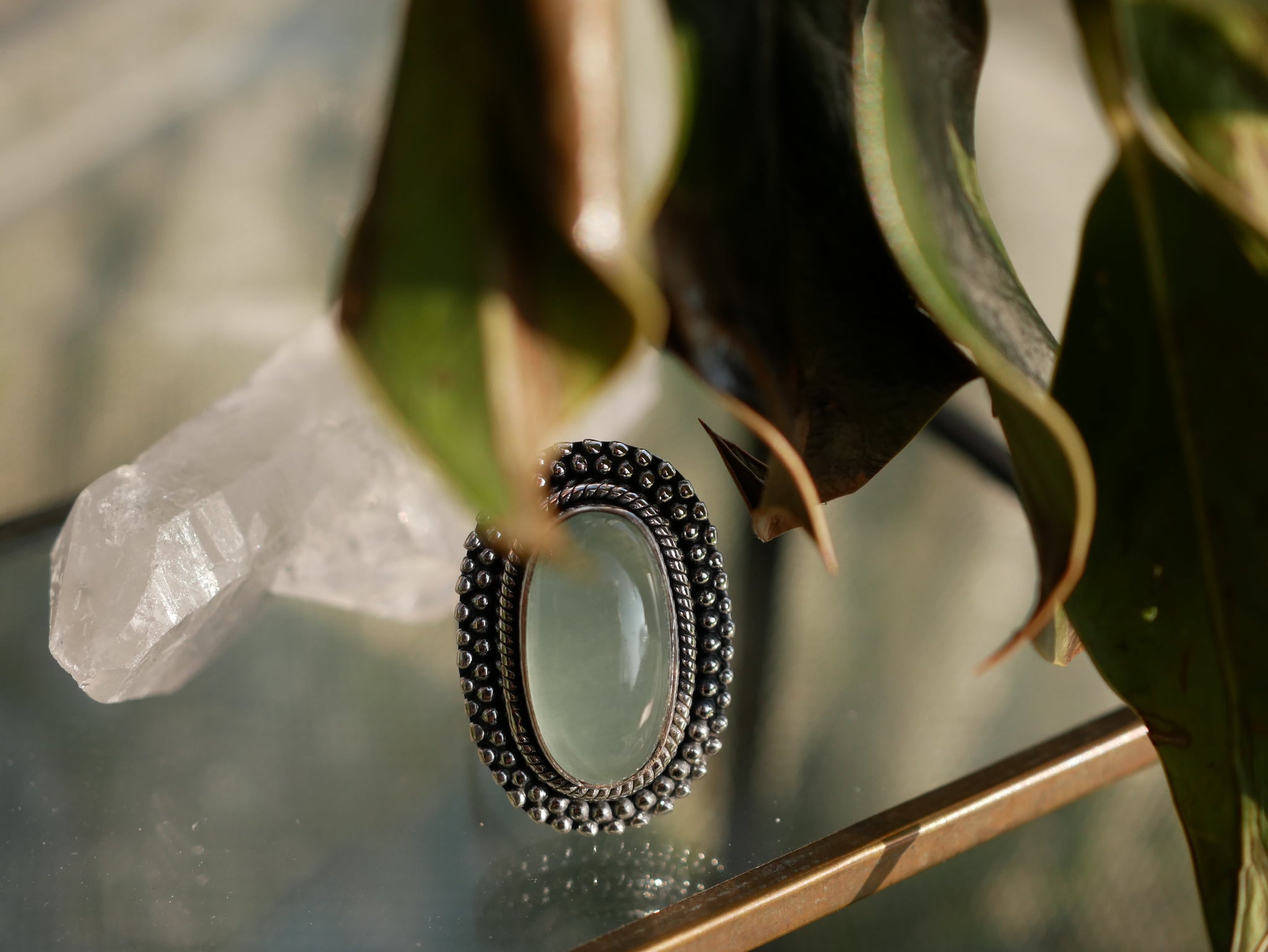 Aquamarine Gala Ring - Slim Oval Adj | Jewels & Gems