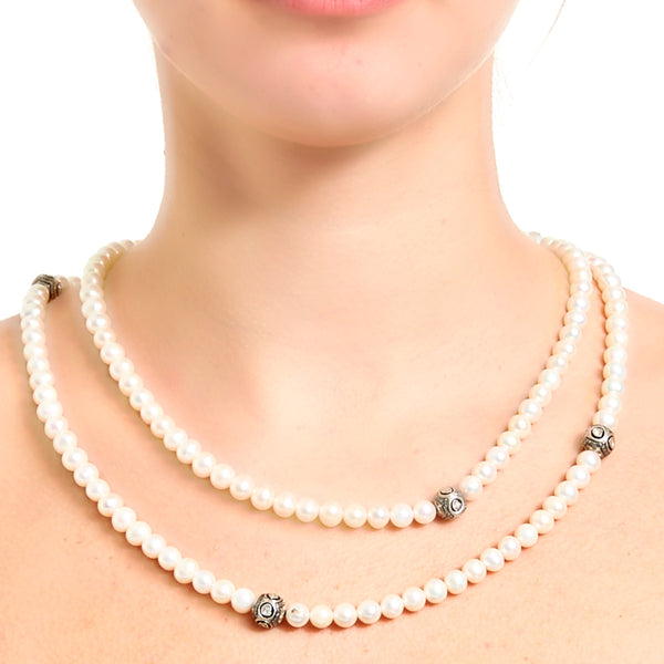 White Pearl Diamond Disco Ball Necklace – Jaipur Atelier
