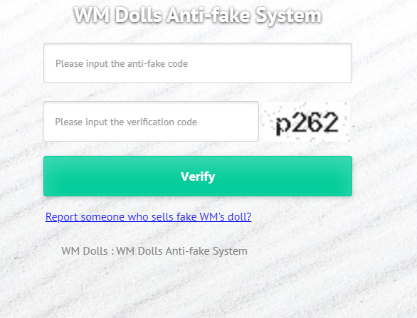 WM Doll verification page