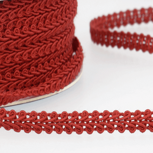 Ruby Red - Stephanoise 6mm Gimp Braid Scroll Trim - Upholstery Dress Costume