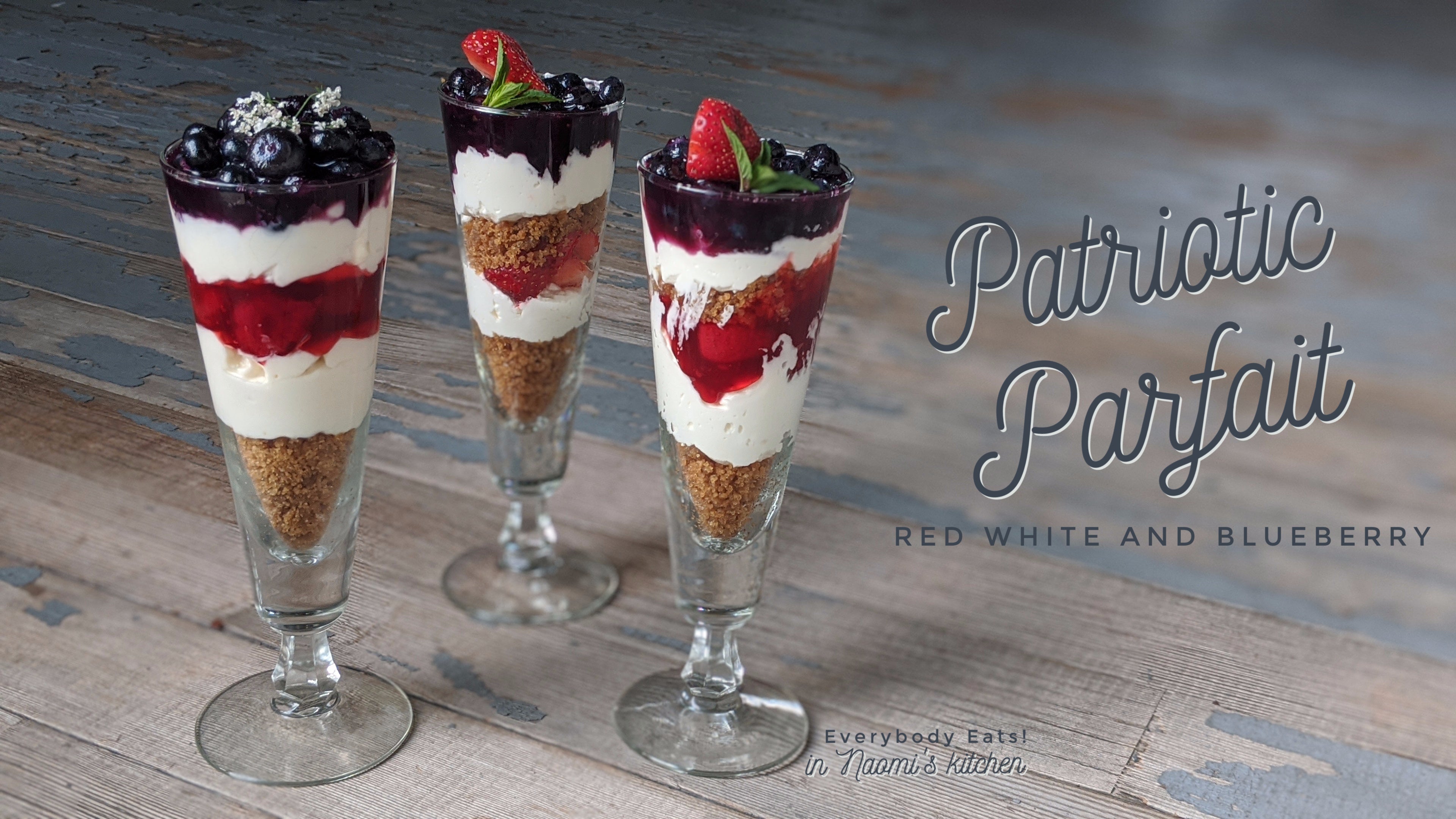 Red, White and Blueberry Cheesecake Parfait